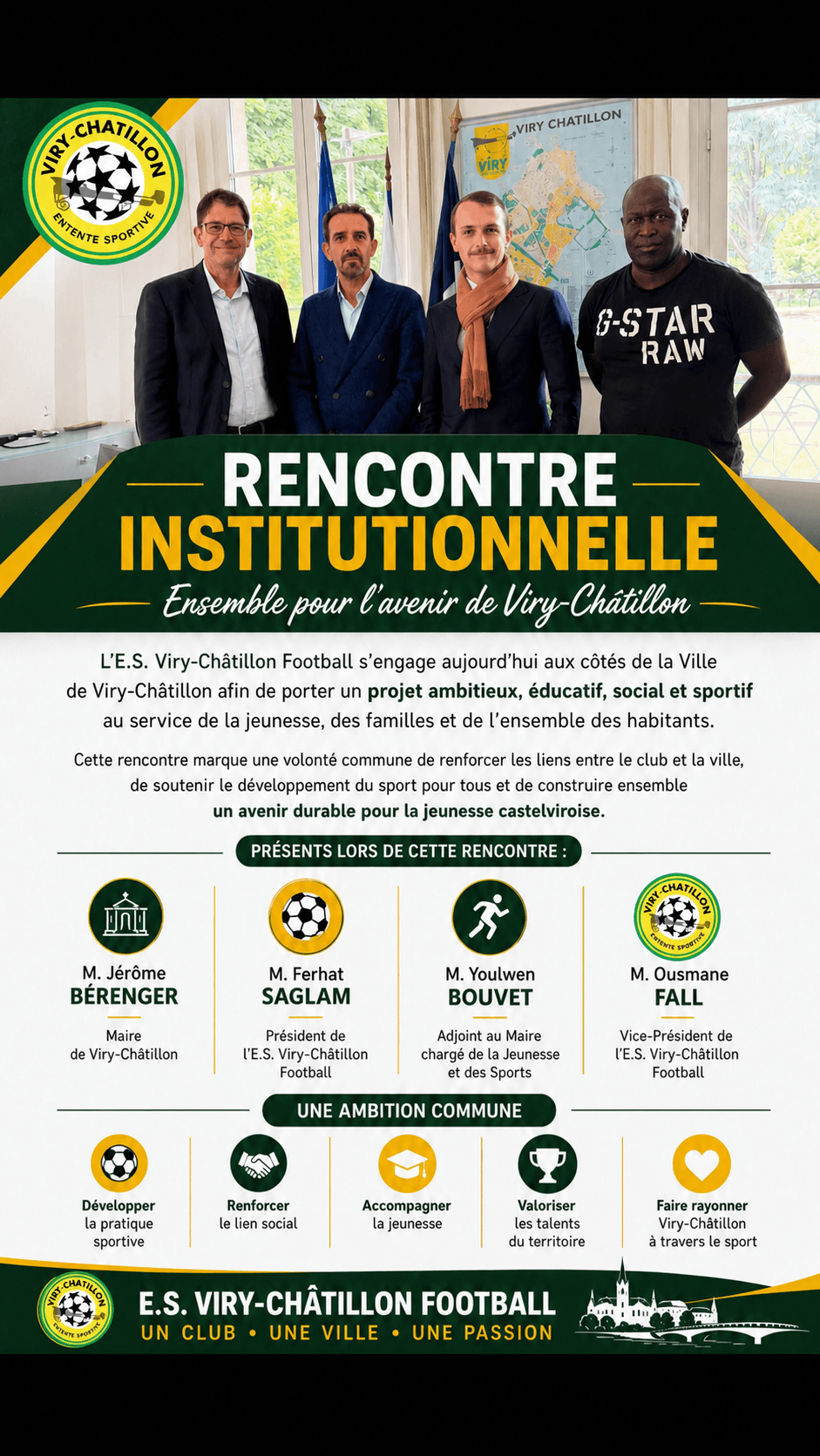 Rencontre institutionnelle avec la Ville de Viry-Châtillon